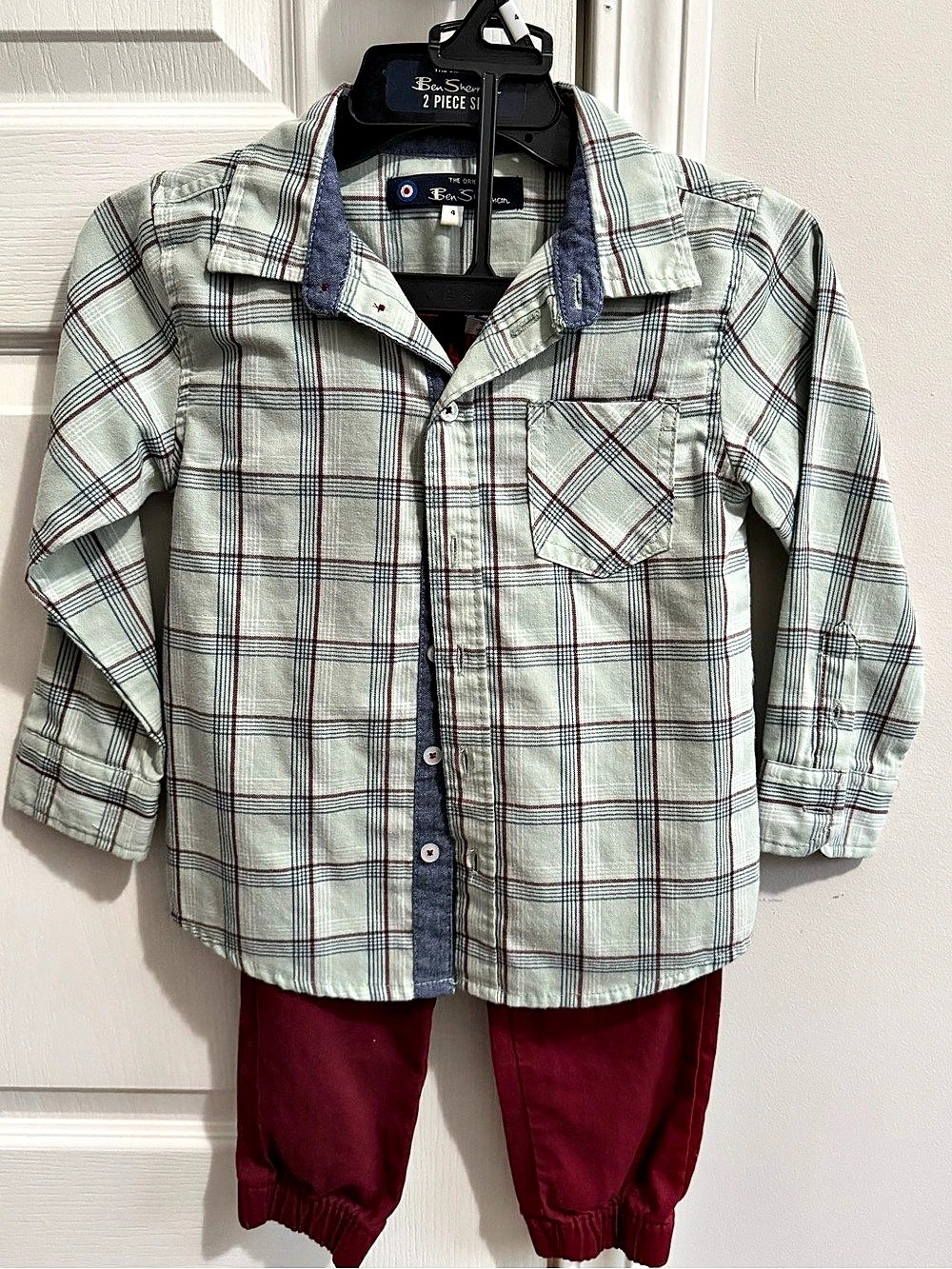 Ben Sherman Plaid Shirt & Jogger Set Like New